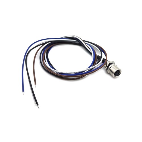 4 Pin M8 Connector Female Waterproof Straight Socket Back Mount Wiring 0.2M Solder 4 Pin M8 Connector Female Waterproof Straight Socket Back Mount Wiring 0.2M Solder