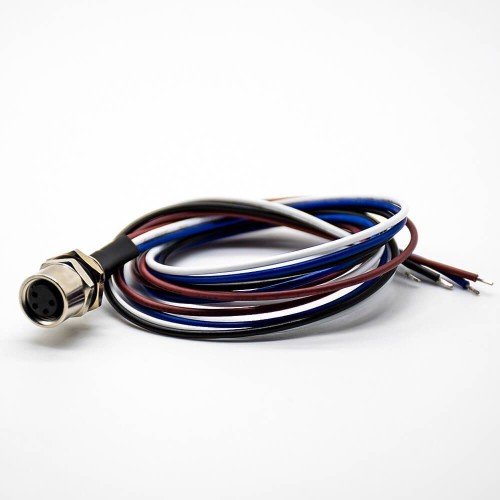 4 Pin M8 Connector Female Waterproof Straight Socket Back Mount Wiring 0.2M Solder 4 Pin M8 Connector Female Waterproof Straight Socket Back Mount Wiring 0.2M Solder