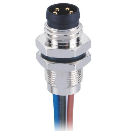 4Pin M8 Connector Waterproof Straight Male Panel Mount Sensor Connector Solder Type Receptacle With 1M 24AWG Wire 4Pin M8 Connector Waterproof Straight Male Panel Mount Sensor Connector Solder Type Receptacle With 1M 24AWG Wire