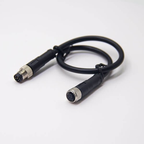 6 Pin Circular Connector M8 A Code Cable Crodset 26AWG 50CM Male to Female Straight 6 Pin Circular Connector M8 A Code Cable Crodset 26AWG 50CM Male to Female Straight