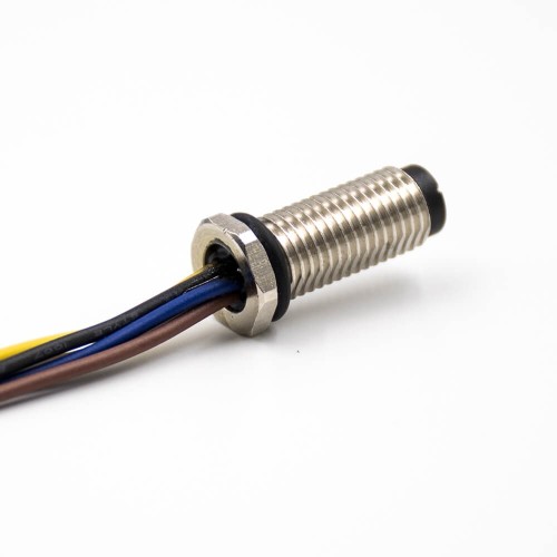 Connector M8 5 Pin B Code Male Straight Waterproof Shiled Front Bulkhead Panel Receptacles Wrie 24AWG 1M Solder Type Connector M8 5 Pin B Code Male Straight Waterproof Shiled Front Bulkhead Panel Receptacles Wrie 24AWG 1M Solder Type