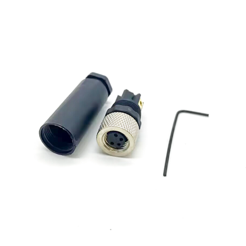 Field Wireable Connector M8 Female Plug 4 Pin Unshielded Straight Screw-Joint for Cable