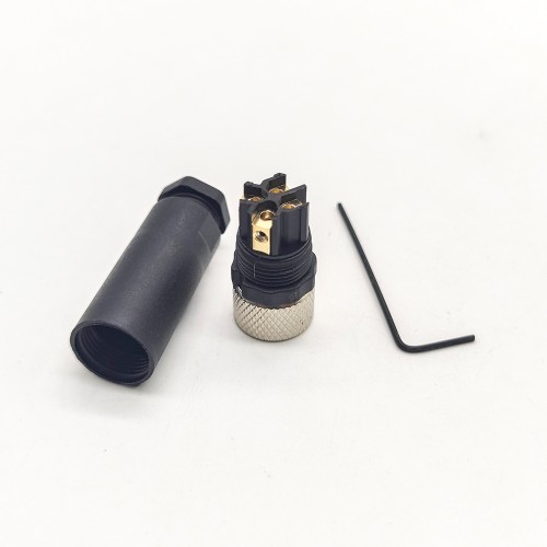 Field Wireable Connector M8 Female Plug 4 Pin Unshielded Straight Screw-Joint for Cable