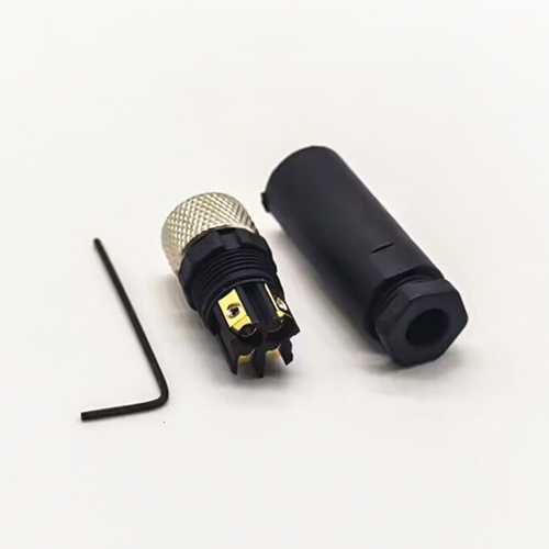 Field Wireable Connector M8 Female Plug 4 Pin Unshielded Straight Screw-Joint for Cable