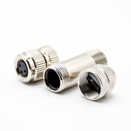 M8 3Pin Metal Plug Female Straight Cable Screw-joint Shield Sensor Connector M8 3Pin Metal Plug Female Straight Cable Screw-joint Shield Sensor Connector