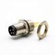 M8 4 Pin Male Connector Back Mount Waterproof Receptacles Straight PCB Mount Solder Type