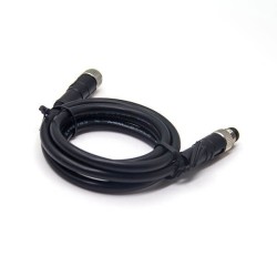 M8 4 Pin Serial Cable 180 Degree Male to Female Plug Connector For Cable 24AWG 2M