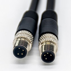 M8 4Pin Conductor Sensor Cables Straight Male to Male 2M AWG24 PVC Jacket
