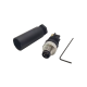 M8 4Pin Field Wireable Connector Straight Male Assemble Type Unshiled Waterproof Plug