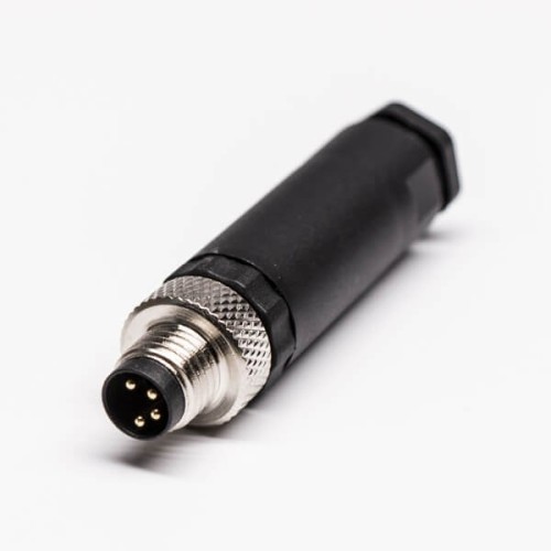 M8 4Pin Field Wireable Connector Straight Male Assemble Type Unshiled Waterproof Plug