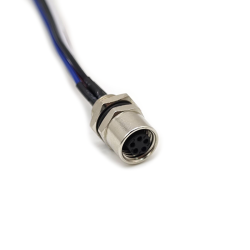 M8 5Pin Aviation Sensor Connector Back Mount B Coding Straight Waterproof Female Solder Cable With 1M 24AWG Wire