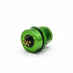 m8 6pin connector male plug Solder Type female socket front mount straight green Unshielded B code