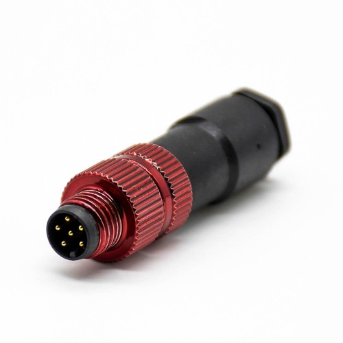 m8 6pin male plug Solder Type female socket front mount straight Red wine Unshielded B code m8 6pin male plug Solder Type female socket front mount straight Red wine Unshielded B code