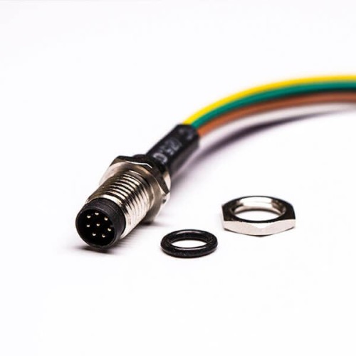 M8 8Pin Cable Connector A Coding Solder Type Front Panel Aviation Connector Wateproof Straight With 50CM 26AWG Cable M8 8Pin Cable Connector A Coding Solder Type Front Panel Aviation Connector Wateproof Straight With 50CM 26AWG Cable