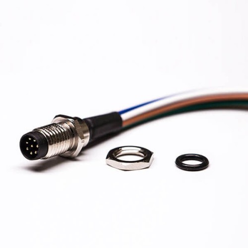 M8 8Pin Cable Connector A Coding Solder Type Front Panel Aviation Connector Wateproof Straight With 50CM 26AWG Cable M8 8Pin Cable Connector A Coding Solder Type Front Panel Aviation Connector Wateproof Straight With 50CM 26AWG Cable