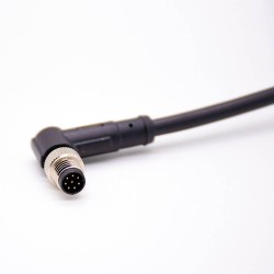 M8 8pin cable connector right angle male m8 connector molded cable 1meter