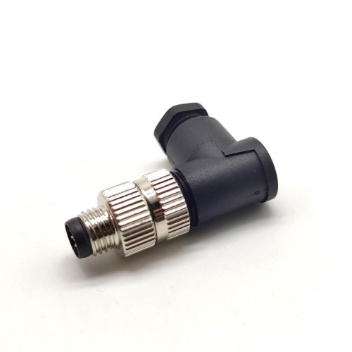 M8 8Pin Male Field Wireable Connector Waterproof IP67 90 Degree Solder Cup Terminal Unshiled Connector