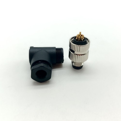 M8 8Pin Male Field Wireable Connector Waterproof IP67 90 Degree Solder Cup Terminal Unshiled Connector