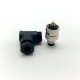 M8 8Pin Male Field Wireable Connector Waterproof IP67 90 Degree Solder Cup Terminal Unshiled Connector