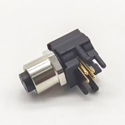 M8 Bulkhead Connector Right Angle PCB Connector 4 Pin Panel Mount Female Waterproof Socket