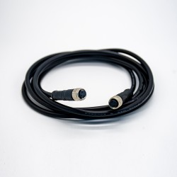 M8 Cable Assembly 3 Pin Overmoulded With 24AWG 1M Female to Female Straight Cordset
