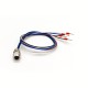 M8 Cable Color Code Female Socket for Cable 24AWG 1M Straight 4 Pin Blukhead