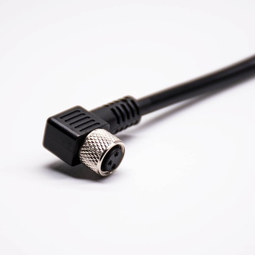M8 Cable Connector 3 Pin Angled Single Ended Cable Straight Solder Type for Cable 24AWG 3M M8 Cable Connector 3 Pin Angled Single Ended Cable Straight Solder Type for Cable 24AWG 3M