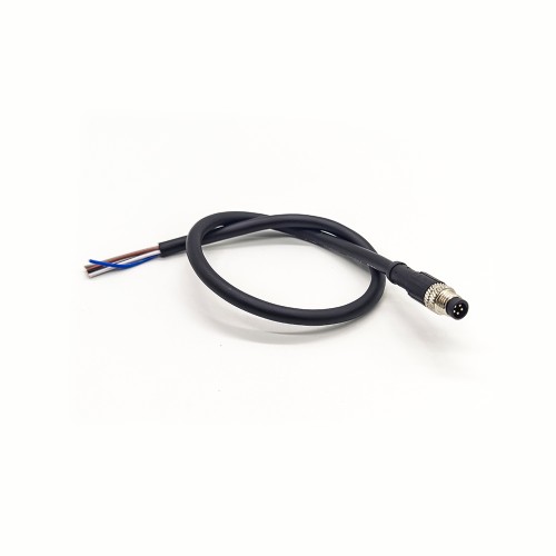 M8 Cable Connector 5 Pin Male Straight Single Ended Cable Solder Type B Coding For Cable 24AWG 35CM M8 Cable Connector 5 Pin Male Straight Single Ended Cable Solder Type B Coding For Cable 24AWG 35CM