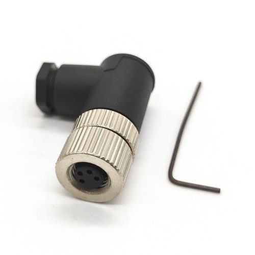 M8 Cable Connector Screw Type Connector Right Angle 4 Cores Assemble Cable Female Unshiled Waterproof Plug M8 Cable Connector Screw Type Connector Right Angle 4 Cores Assemble Cable Female Unshiled Waterproof Plug