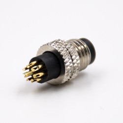 M8 Circular Connector 8Pin A Code Male Straight No-shield Field Wireable Connector Cable Solder Type