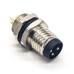 M8 Circular Connector Back Mount 3 Pin Male Solder Cable Connector