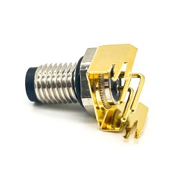 M8 Circular Connector Male Receptacle 3 Pin Blukhead Angled Waterproof for PCB Mount