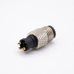 M8 Connector 3pin Male Straight lnjection Molding Connector Solder Cup Unshielded