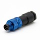 m8 connector 6pin male plug Solder Type female socket front mount straight blue Unshielded B code