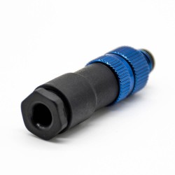 m8 connector 6pin male plug Solder Type female socket front mount straight blue Unshielded B code