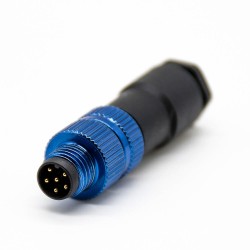 m8 connector 6pin male plug Solder Type female socket front mount straight blue Unshielded B code