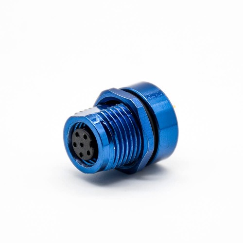 m8 connector 6pin male plug Solder Type female socket front mount straight blue Unshielded B code