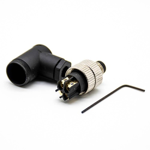 M8 Connector Coding 4Pin Assembly Male Plug Right Angle for Cable Unshielded M8 Connector Coding 4Pin Assembly Male Plug Right Angle for Cable Unshielded