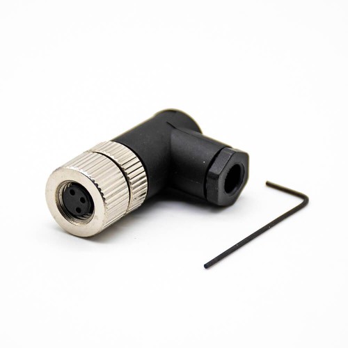 M8 Connector Screw Type Connector Right Angle 3 Pin Assemble Cable Female Plug M8 Connector Screw Type Connector Right Angle 3 Pin Assemble Cable Female Plug