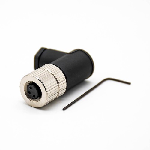 M8 Connector Screw Type Connector Right Angle 3 Pin Assemble Cable Female Plug M8 Connector Screw Type Connector Right Angle 3 Pin Assemble Cable Female Plug
