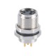 M8 Connector Waterproof Socket Straight 4 Pin Female PCB Type Panel Mount