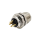 M8 Connector Waterproof Socket Straight 4 Pin Female PCB Type Panel Mount