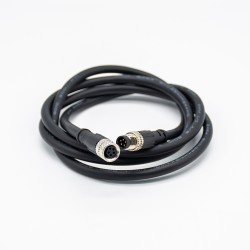 M8 IP67 Waterproof Connector B Coding Molding Type Straight 5Pin Female Plug To Male Plug With 3M 24AWG PVC Wire