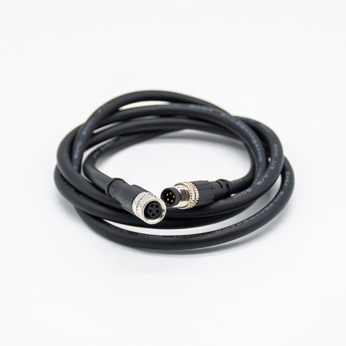 M8 IP67 Waterproof Connector B Coding Molding Type Straight 5Pin Female Plug To Male Plug With 3M 24AWG PVC Wire