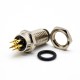 M8 Panel Mount Connector 6 Pin Male PCB Mount A Coding 180° Waterproof Front Mount Solder Type