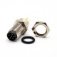M8 Panel Mount Connector 6 Pin Male PCB Mount A Coding 180° Waterproof Front Mount Solder Type