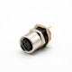 M8 PCB Connector 180° Back Mount Solder Type Waterproof 3 Pin Female Panel Receptacles