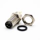 M8 PCB Panel Receptacles 180° 4 Pin Male Socket Solder Type Front Mount Waterproof Connector