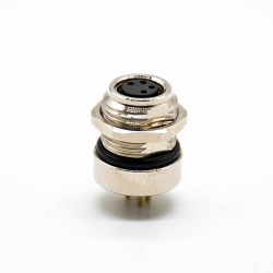 M8 PCB Socket Connector Waterproof Front Mount Straight 4 Pin Female Sensor Connector