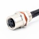 M8 Rear Panel Mount Socket 3Pin Famale Straight Wiring 0.2M Waterproof Solder Sensor Connector